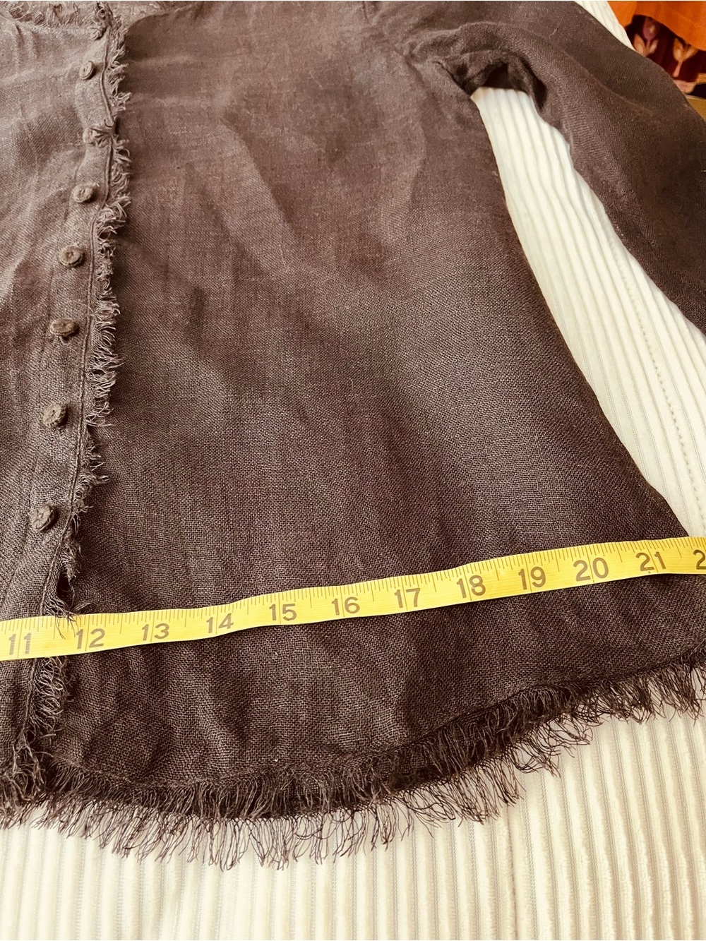 Eileen Fisher Sheer Linen Button -Front Black/Brown Blouse. - Picture 14 of 14